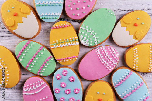 Canvas Print Delicious Easter cookies background