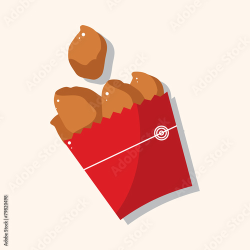 Fried foods theme chicken nuggets elements