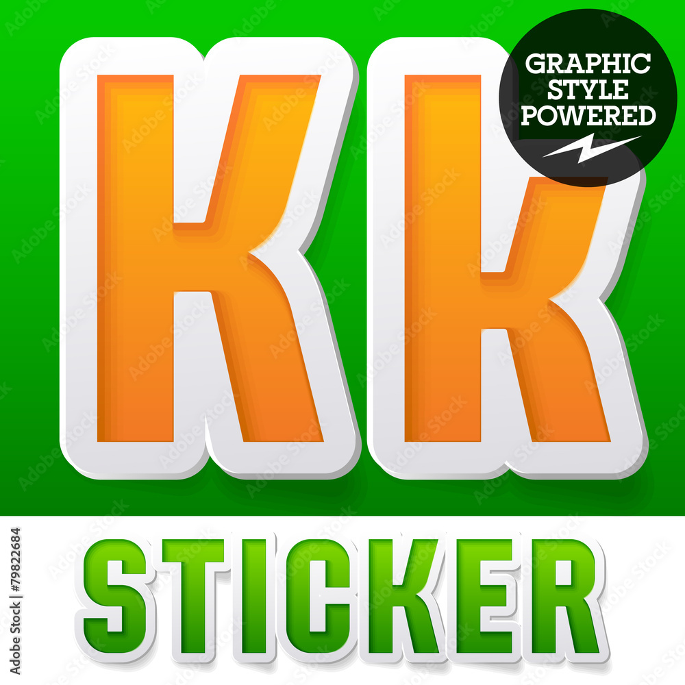 Fototapeta premium New fresh spring font. Letter K