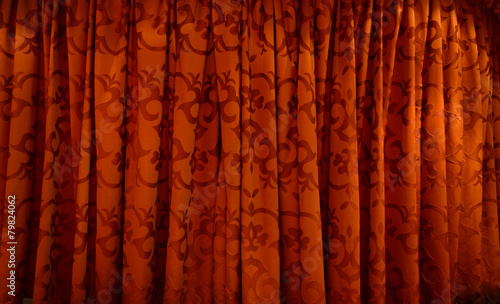 Red pattern curtain