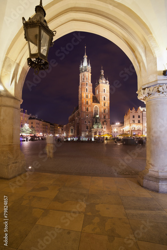 City of Krakow in Poland by Night