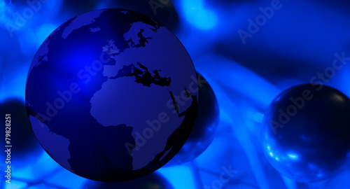 Global technology blue background