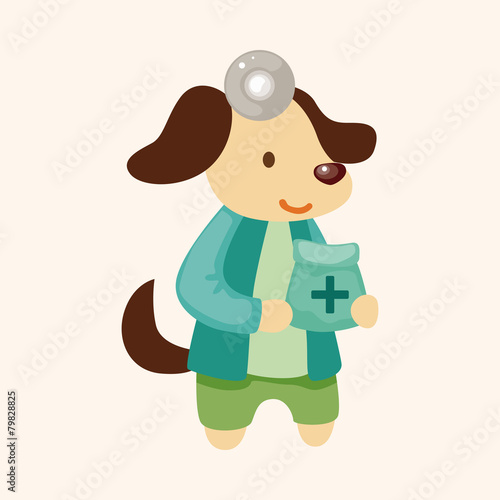 animal dog doctor cartoon theme elements
