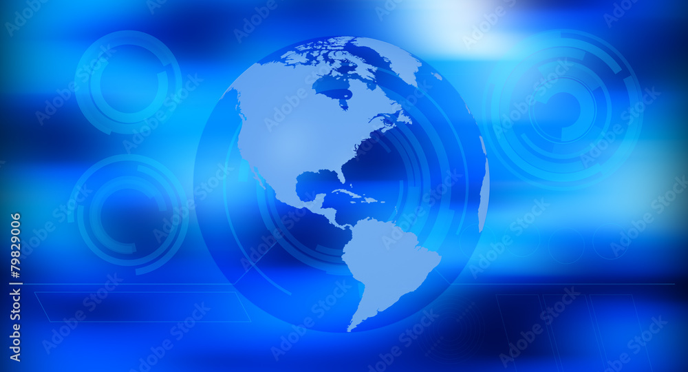 Global business dark blue concept background