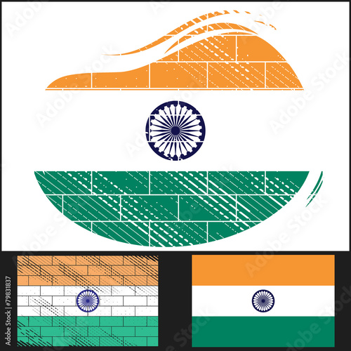 Scratched flag of India