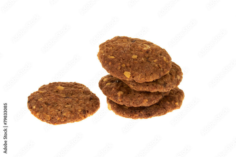 Biscuits with chocolate chips and nuts isolated Biscuits with chocolate chips and nuts isolated