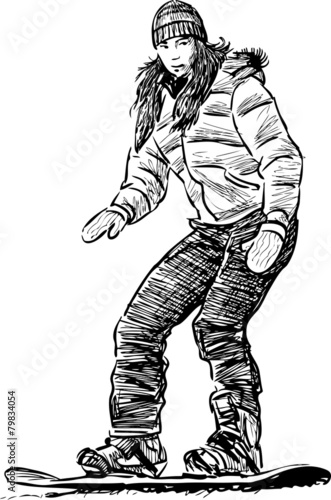 Girl on a snowboard