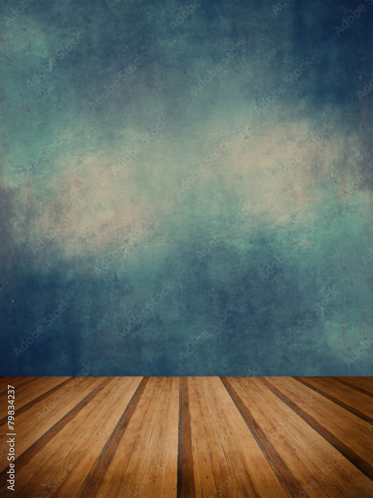 Retro grunge texture background with wooden floor platform foreg Retro grunge texture background with wooden floor platform foreg