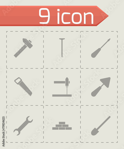 Vector black construction icon set