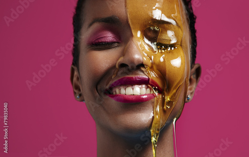 woman have fun with an oil treatment