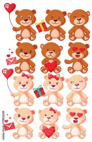 Teddy Bear Characters Set