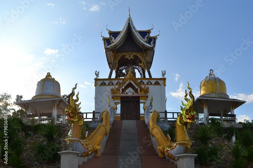 Bell tower in a rural Thai temple  Northern Thailand