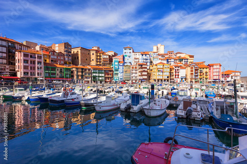 Fishing port of Bermeo on a sunny day. Basque Country, Spain photo
