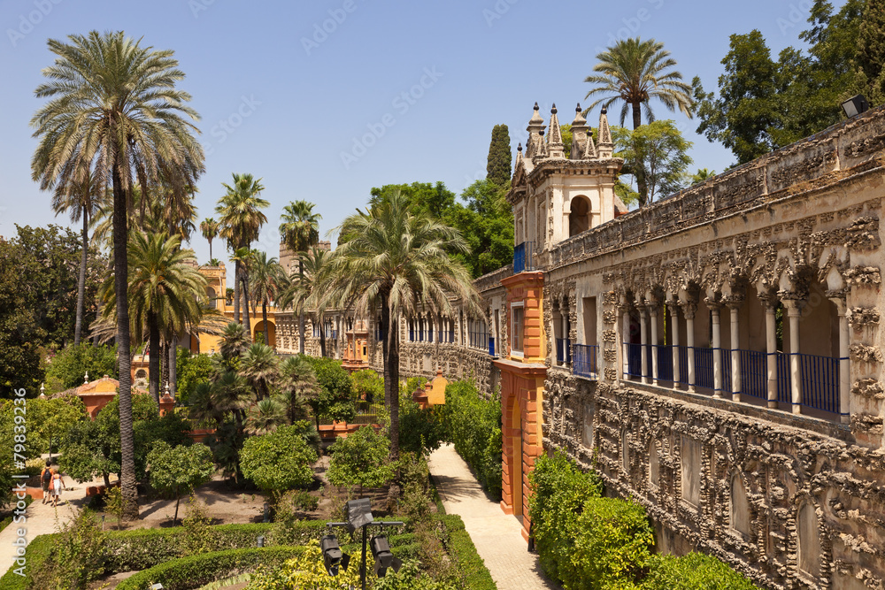 Galeria del Grutesco and gardens. Alcazar of Seville, Spain
