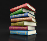 Stack of dictionaries (clipping path included)