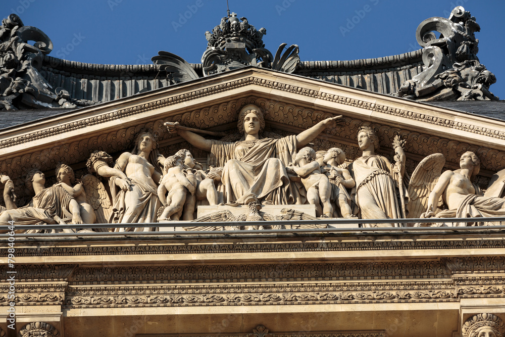 Obraz premium Paris - Architectural fragments of Louvre building.