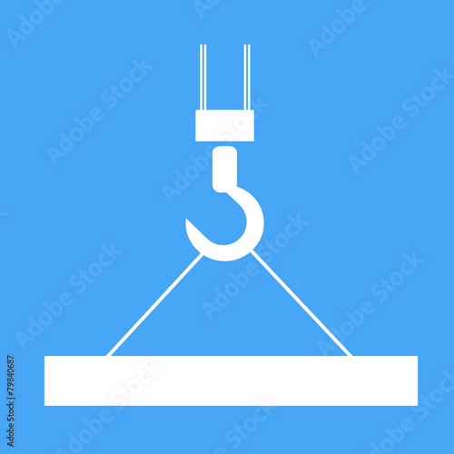 Building crane with suspended loads. Vector illustration.