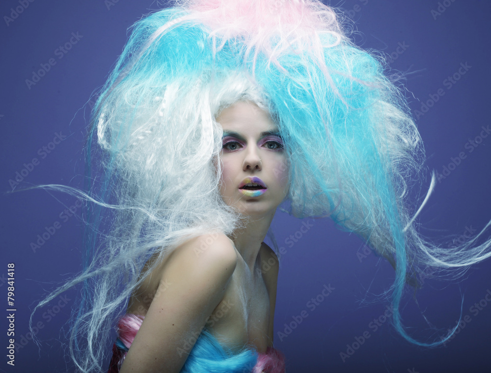 fashion model with bright make up fashion model with bright make up
