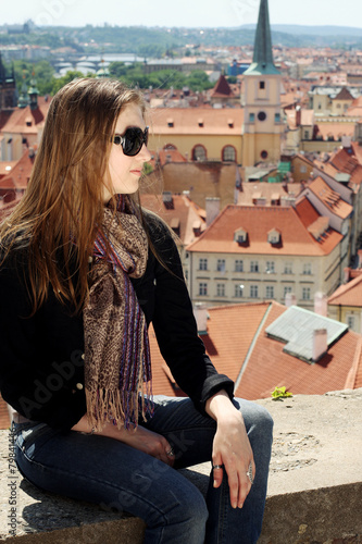 Young woman in Prague