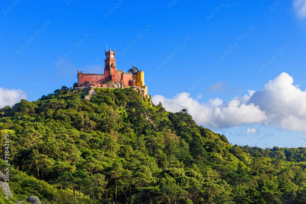 Panorama of Pena National Palace in Sintra, Portugal. UNESCO