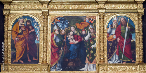 Картината върху платно Novara (Piedmont, Italy): interior of San Gaudenzio church