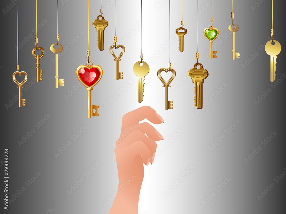 many hanging keys and hand many hanging keys and hand