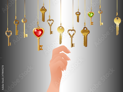 many hanging keys and hand
