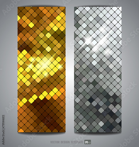 Metallic texture. Vector banner.