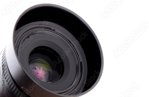 camera lens close up isolated on white