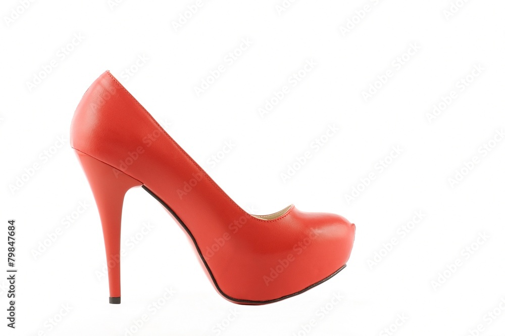 Red high heel women shoes. Contains clipping path Red high heel women shoes. Contains clipping path