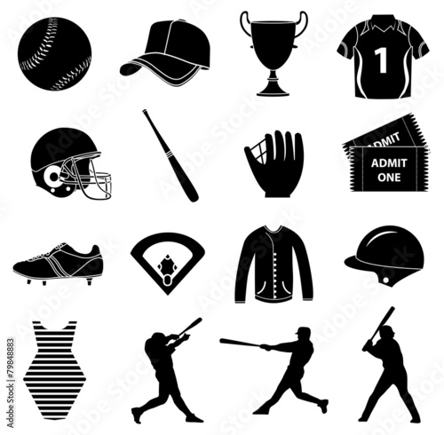 Baseball icons set