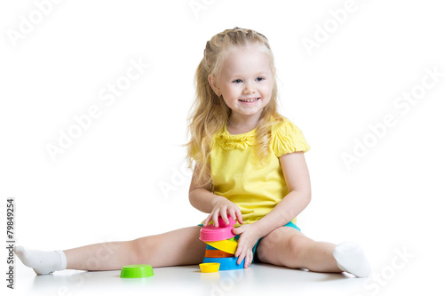 child little girl playing w...