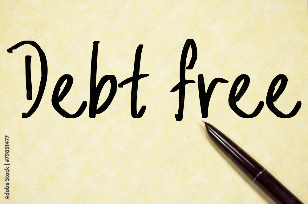 debt free text write on paper debt free text write on paper