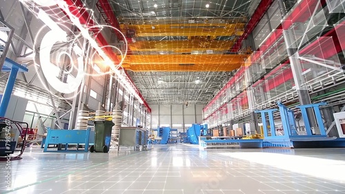 Modern plant at an industrial factory with motion graphics 02