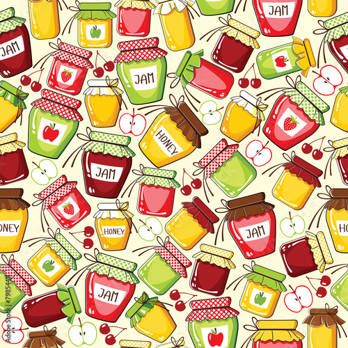 Seamless pattern with canned jar