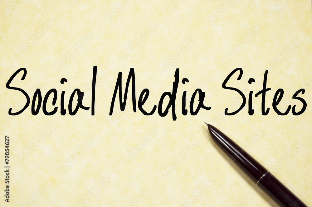social media sites text write on paper social media sites text write on paper