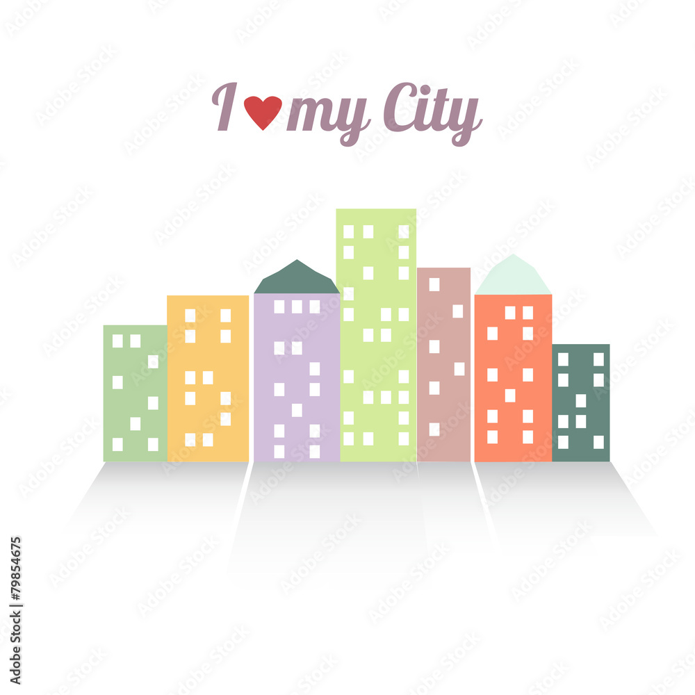 Colorful vector illustration of the city