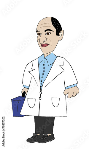 Médico con bata.