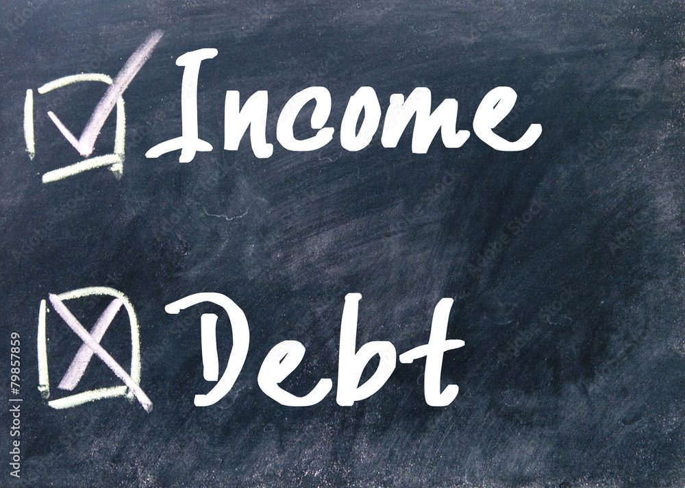 Fototapeta premium Income or debt choice