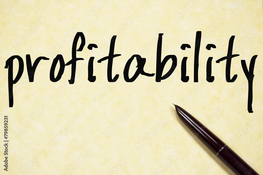 profitability word write on paper profitability word write on paper