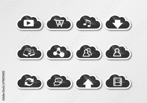 cloud technology sticker dark gray