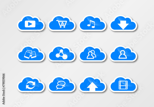 cloud computing sticker cyan