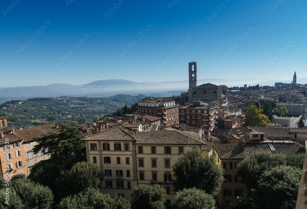 View of old town of Perugia, Umbria, Italy