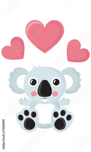 Fototapeta Naklejka Na Ścianę i Meble -  Koala Vector Illustration ,Love Card