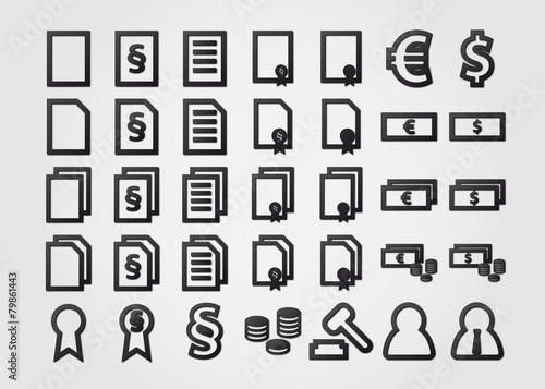document icons symbols with gradient effect