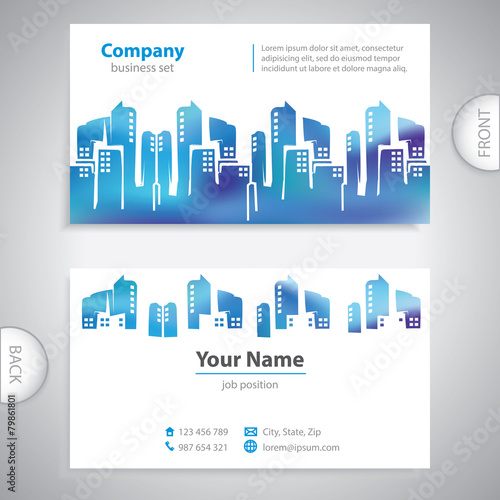 business card - Abstract cities silhouette - company presentatio