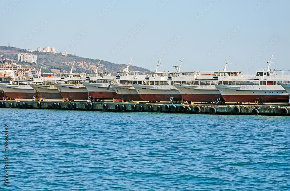 Pleasure boats in Yalta