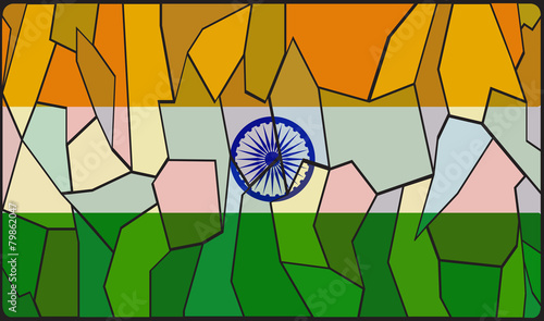 India Flag Stained Glass