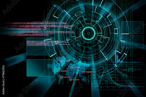 rendering of a futuristic cyber background target with laser lig