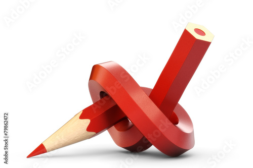 Verknoteter Rotstift